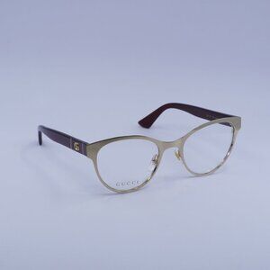 Gucci GG1114O 003 Eyeglasses Gold/Red 52mm Cat Eye Frame